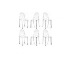 Set Di 6 Sedie Moderne Di Design In Policarbonato Trasparente Per Sala Da Pranzo Cucina Ufficio