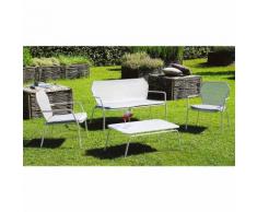Set Salotto Da Giardino In Ferro Divano 2 Poltrone E Tavolino Vorghini Canicattì Bianco