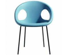 Poltroncina drop 4 gambe struttura verniciata e seduta in tecnopolimero adatta anche per l'esterno,