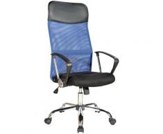Mobili Rebecca - Rebecca Mobili Sedia Ufficio Nera Blu Pu Tessuto A Maglie 113/123x57,5x58,5