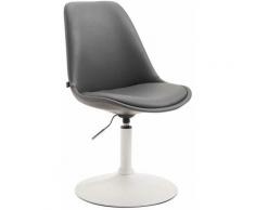 Sedia da pranzo MAVERICK in similpelle Grigio Metallo bianco opaco
