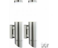 Set di 2 applique da giardino luci in acciaio inox Faretti Up Down in un set comprensivo di