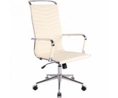 Sedia Ufficio Batley In Similpelle o vera pelle Crema Similpelle