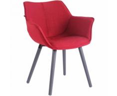 Sedia Soggiorno Zack V2 In Stoffa Rosso Grigio