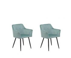 Set di 2 sedie da pranzo in velluto verde menta JASMIN