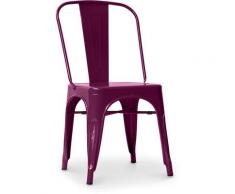Sedia stile Tolix sedile quadrato - Nuova Edizione - Metallo Viola