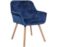 Sedia design Cassidy in velluto Blu Natura (rovere)