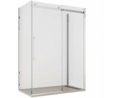 Box Doccia 3 Lati 80x80x110 Cm 1 Anta Scorrevole In Cristallo Trasparente 8mm H195 Bonussi Elise