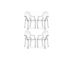 Set Di 4 Sedie Moderne Di Design In Policarbonato Trasparente Per Sala Da Pranzo Cucina Ufficio