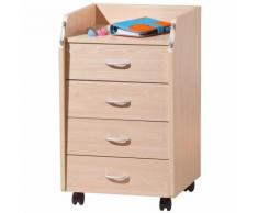 Cassettiera ufficio novo 40x36x65h laminato finitura melo e metallo cromato. - Inter Link