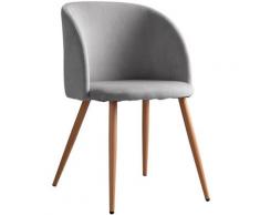 PACK 4 Sedie per sala pranzo in Velluto con Braccioli Kana Velluto Grigio Chiaro - Sklum