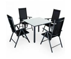 Set tavolo e 4 sedie pieghevoli in alluminio da giardino arredo esterni 2 colori colore principale: