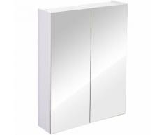 Homcom Mobiletto Pensile da Bagno con 2 Ante e Specchiera in MDF Bianco 60 x 75 x 15cm