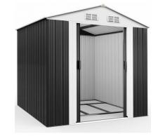 Deuba Capanno per attrezzi da giardino XXL 8,43m³ 257x205x177,5cm porte scorrevoli serra da