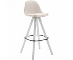 Sgabello Franklin in tessuto gambe quadrate Crema Bianco (rovere)