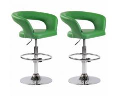 Set 2 sgabelli cucina Jaen Verde Similpelle