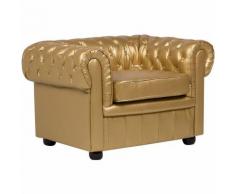 Poltrona in pelle sintetica color oro CHESTERFIELD