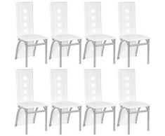 8 pcs - sedie sala da pranzo, sedie da pranzo - Bianco