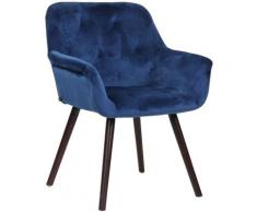 Sedia design Cassidy in velluto Blu Caffè
