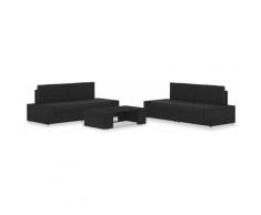 Set Divani da Giardino 5 pz in Polyrattan Nero