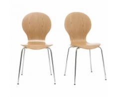 Sedia design in legno chiaro lotto di 2 NEW ABIGAIL