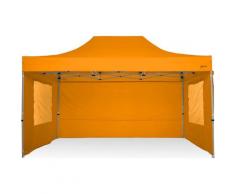 Gazebo Pieghevole 3x4,5 CON LATERALI FINESTRATI - ARANCIONE - Ray Bot
