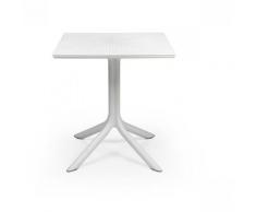 Tavolo clip 70x70 cm piede centrale da bar e ristorante tavolino in fiber-glass (bianco)