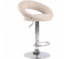Sgabello Cucina Olinda In Tessuto Crema Metallo cromato