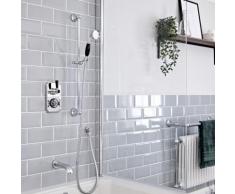 Hudson Reed Elizabeth Sistema Doccia a 2 Vie Completo di MIscelatore Termostatico, Asta Saliscendi,