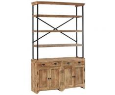 vidaXL Credenza con Ripiani 120x35x200 cm in Legno Massello di Mango - Marrone