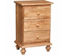 Comodino Country in legno massello di tiglio finitura naturale L50xPR35xH70 cm. Made in Italy