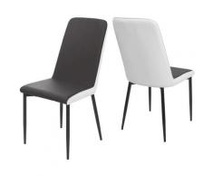 Set 2x sedie sala da pranzo design moderno HWC-F26 ecopelle nero