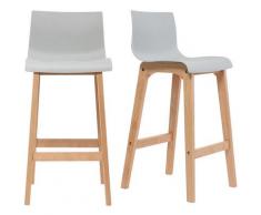 Sgabello da bar design legno e grigio chiaro 65cm gruppo di 2 NEW SURF