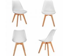 Set di 4 Sedia da Pranzo/ufficio con Faggio Wooden Legs Soggiorno, Sala da Pranzo, Caff