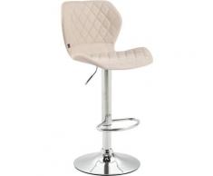 Sgabello bar Cork in tessuto Crema Metallo cromato
