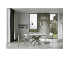 Itamoby S.r.l. - Tavolo Volantis Allungabile piano Bianco Lucido 90x180 allungato 440 telaio 4/A