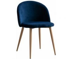 PACK 2 Sedie per sala pranzo in Velluto Kana Velluto Blu - Sklum