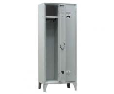 Armadio spogliatoio in metallo, 2 vani, Mis. 700 L x 350 P x 1800 H mm, maniglia in metallo