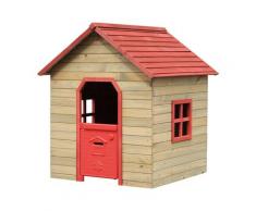Ranieri - Casetta Gioco Per Bambino In Legno 120x125x140 Cm Fantasy Rossa