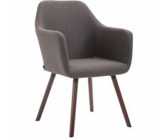 Sedia sala da pranzo PICARD V2 in tessuto Grigio scuro Noce (rovere)