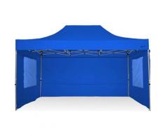 Gazebo Pieghevole 3x4,5 CON LATERALI FINESTRATI - NERO - Ray Bot