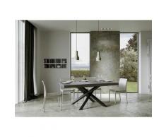 Itamoby S.r.l. - Tavolo Volantis Allungabile piano Cemento 90x160 allungato 420 telaio Antracite