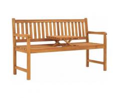 Panca Giardino a 3 Posti con Tavolino 150 cm in Legno di Teak - Marrone - Vidaxl