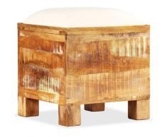 Cassapanca in Legno Massello di Recupero 40x40x45 cm - Marrone - Youthup