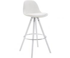 Sgabello Franklin in similpelle gambe rotonde Bianco Bianco