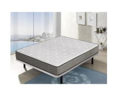 Dormalit - Materasso 140x200 BORDEAUX -ALTO 20 CM -Molle insacchettate, memory foam su entrambi i