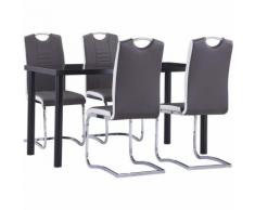 Set Sala da Pranzo 5 pz in Similpelle Grigio