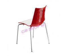 Gbshop - SEDIA ZEBRA BICOLORE confezione da 4 pezzi Bianco + rosso/ gambe acciaio cromato
