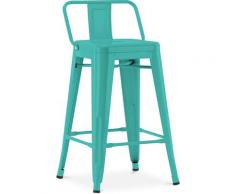 Sgabello da bar Tolix con schienale basso Pauchard Style - 60cm Pastel green
