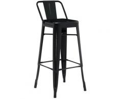 SKLUM Sgabello Alto con schienale LIX Vintage Nero Sala da Pranzo Cucina Bar Stile Industrial